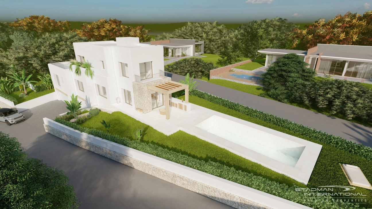 Villa Ibicenco de Nueva Construcción con Vistas al Mar 