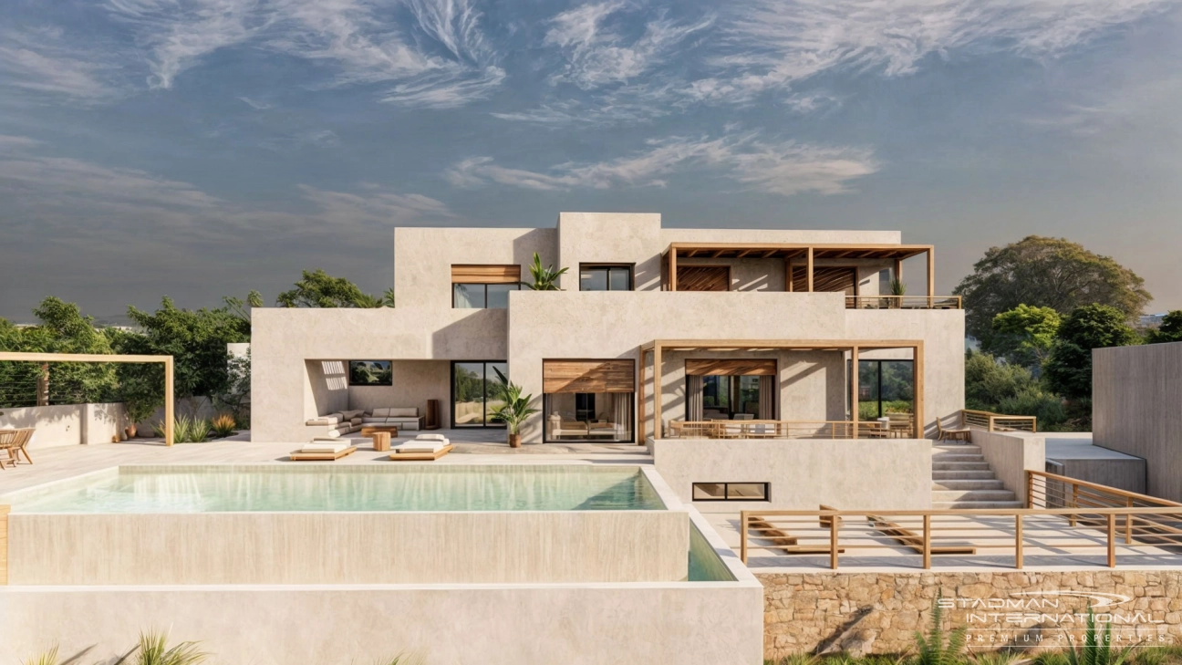 Nieuwbouw Villa in Ibiza Stijl met Zeezicht