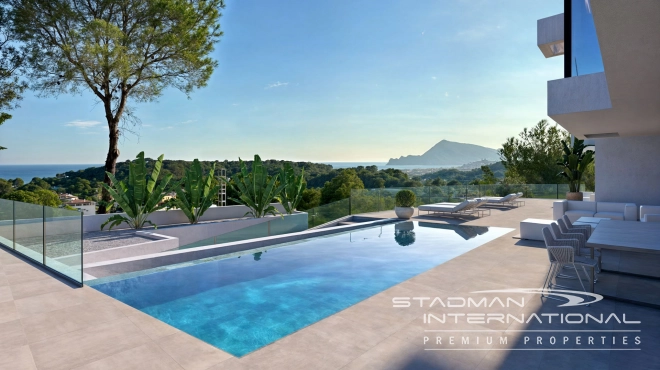 Villa Moderne en Construction avec Vue sur la Mer près d'Altea La Vella