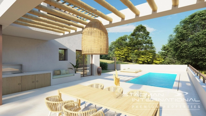 VERKOCHT---Nieuwbouw Villa in Ibiza Stijl met Zeezicht kort bij Altea La Vella 