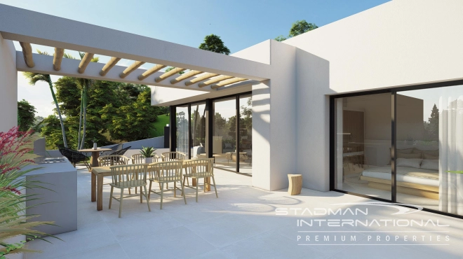 Nieuwbouw Villa in Ibiza stijl met Zeezicht vlakbij Altea La Vella 