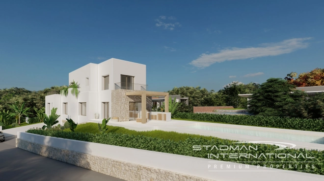 New Build Ibiza Style Villa with Sea Views